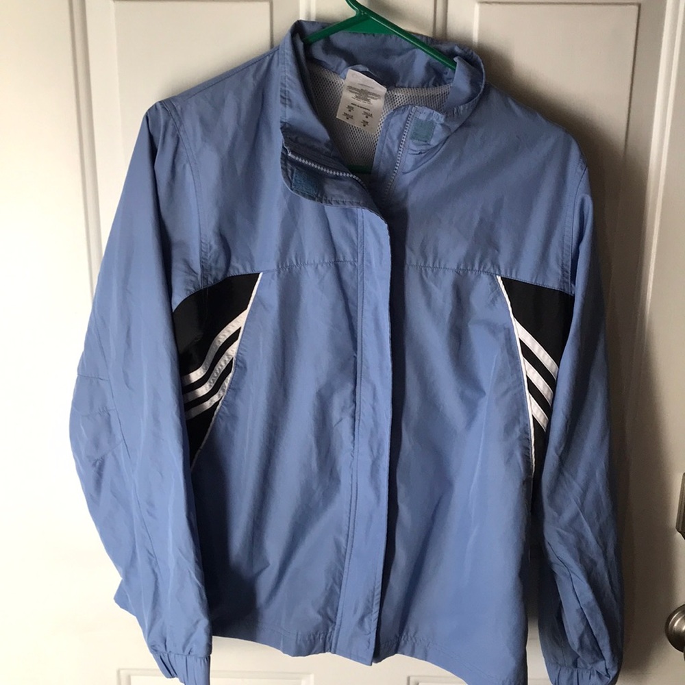 adidas Blue and Black Windbreaker Jacket